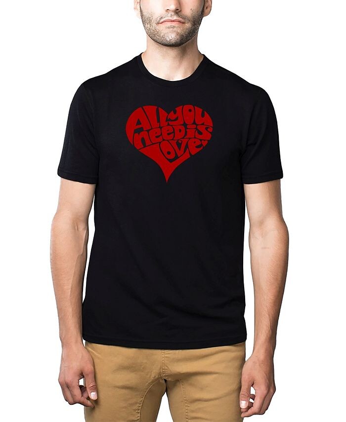 

Мужская футболка премиум-класса Word Art All You Need Is Love LA Pop Art, черный