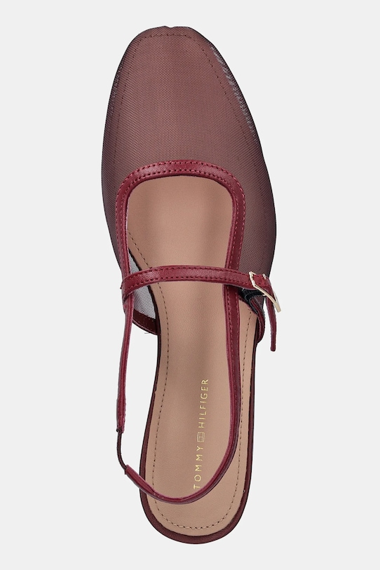 Балетки MESH ROUND HEEL BALLERINA с сетчатыми вставками и круглым каблуком Tommy Hilfiger, бордовый — фото 4