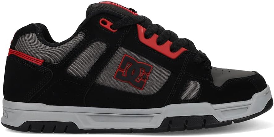 Мужские кеды DC Stag низкие для скейта Dc Shoes, черный/красный/серый — фото 4