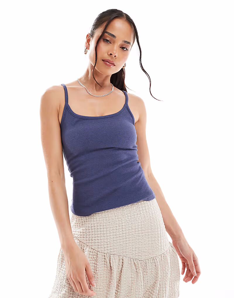 

Топ Cotton On Byron с круглым вырезом в цвете «оксфорд-синий» Cotton:On