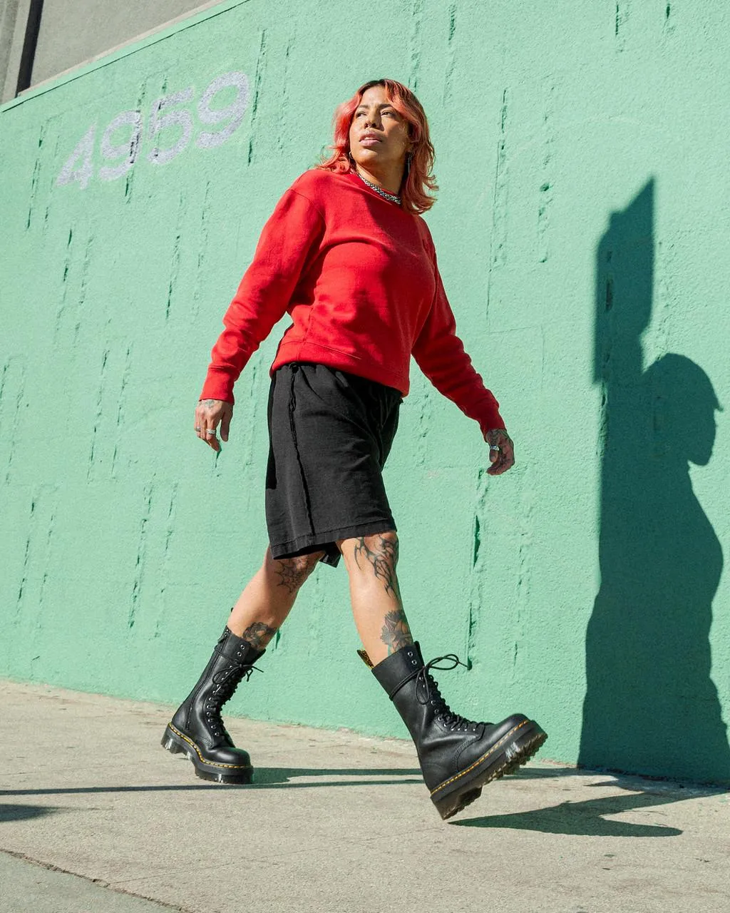 Ботинки кожаные Dr. Martens 1B99 до середины икры, черный — фото 2