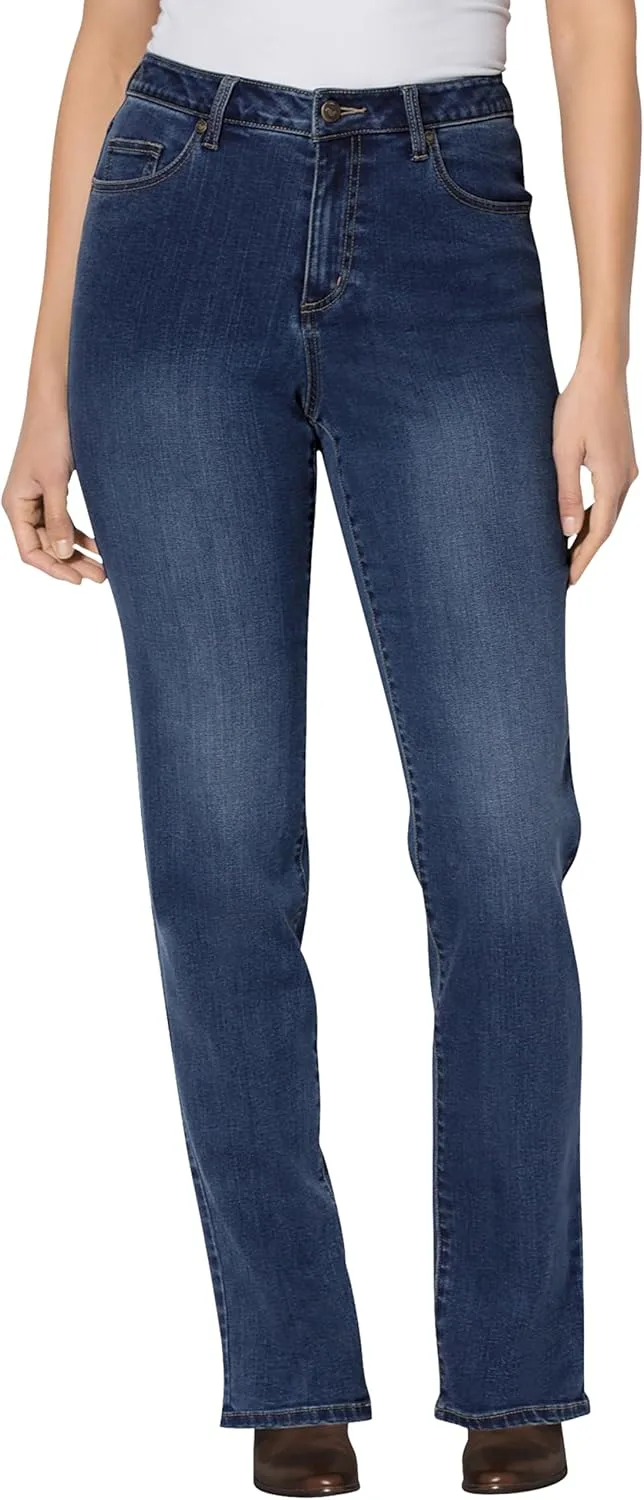 

Woman Within Plus Size Bootcut Stretch Comfort Denim Five-Pocket Jeans