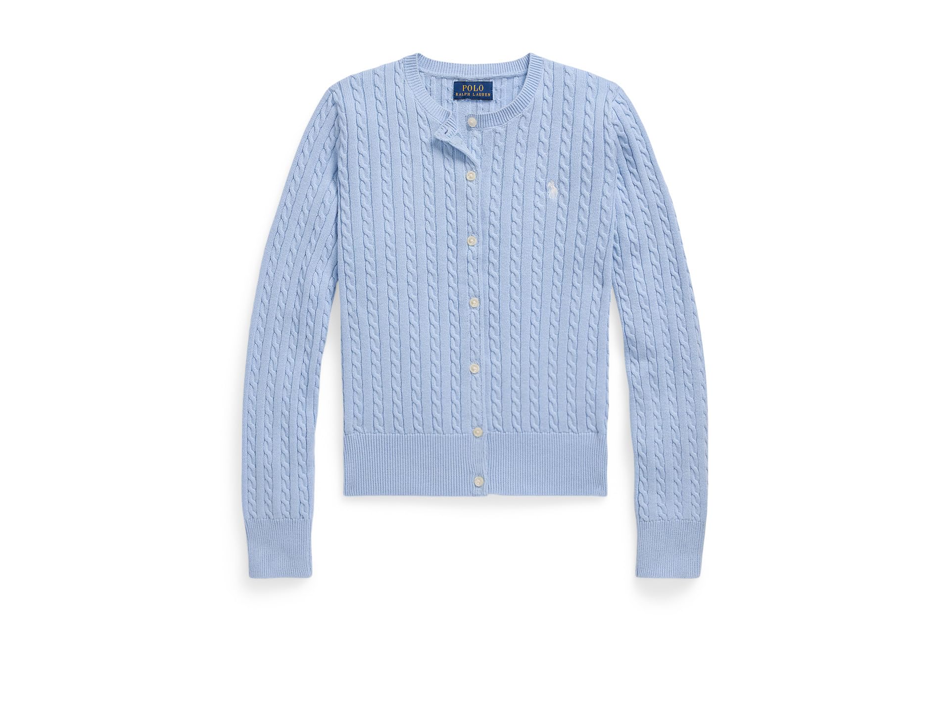 

Свитер Polo Ralph Lauren Kids Mini-Cable Cotton Cardigan, цвет Office Blue W Nevis
