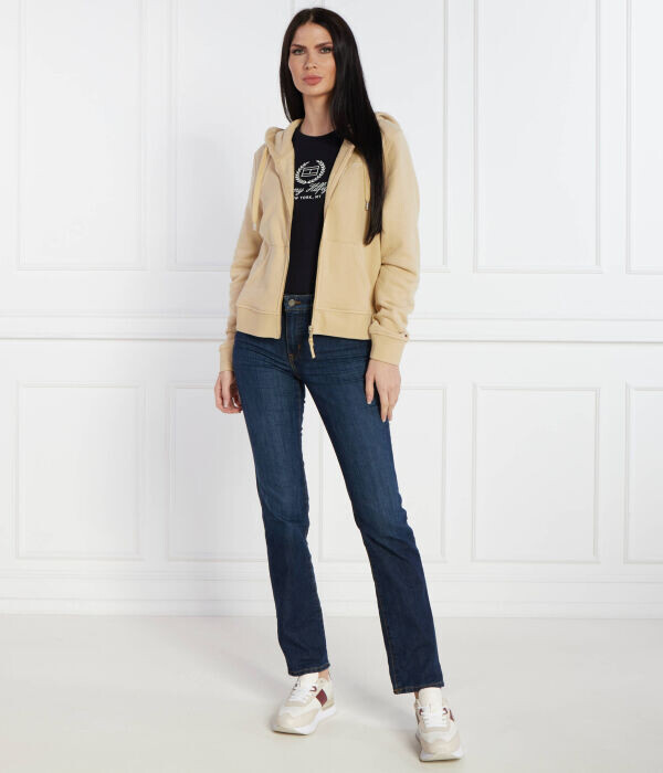 Толстовка женская Tommy Hilfiger 1985 на молнии из органического хлопка, бежевый — фото 2