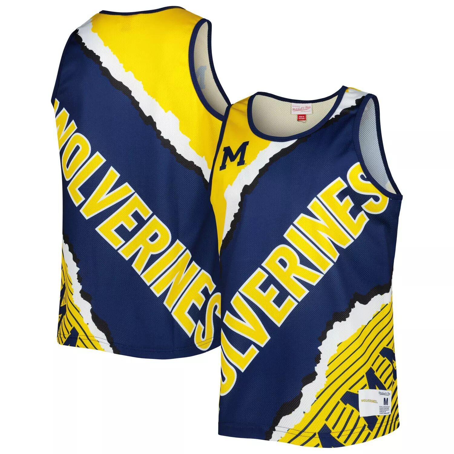 

Мужская майка Mitchell & Ness Navy/Maize Michigan Wolverines Jumbotron 2.0 из сублимированной майки