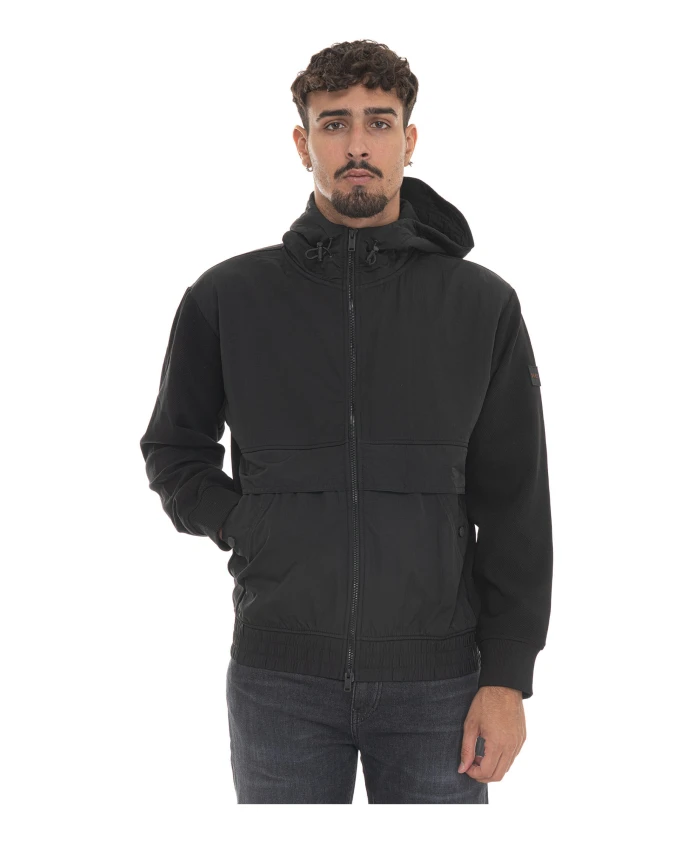 

Куртка-Харрингтон с капюшоном и застежкой-молнией Hugo, черный