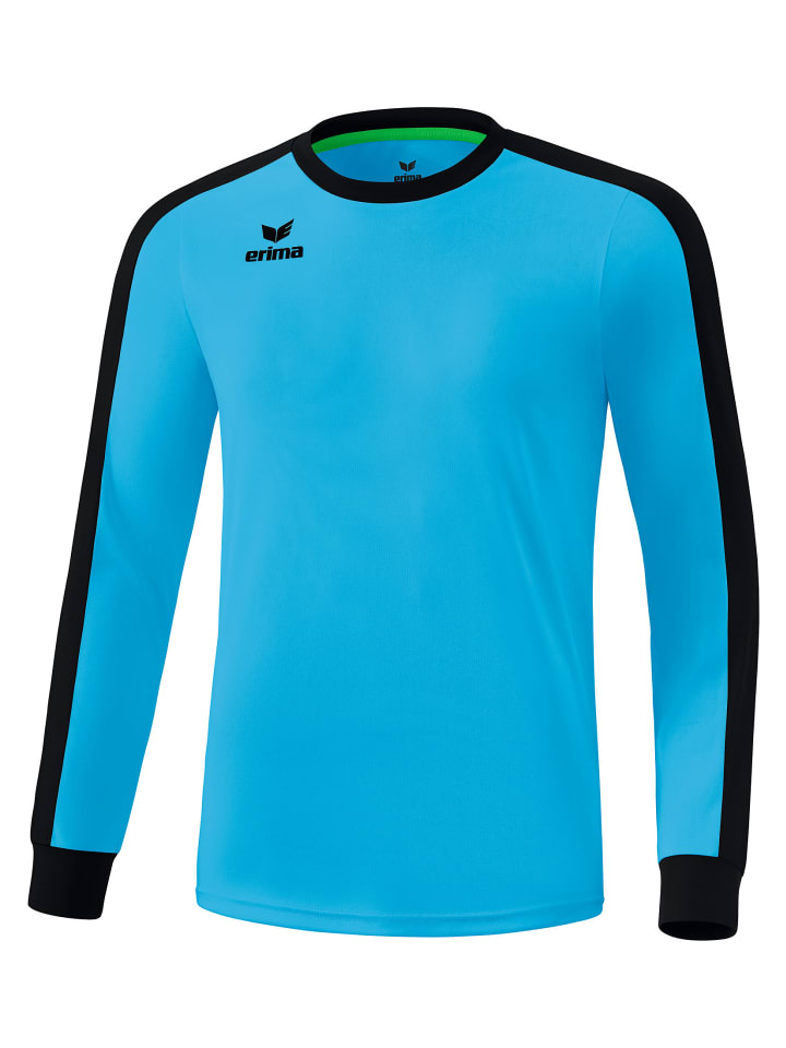 

Детская футболка Retro Star с длинными рукавами в цвете кюрасао/черный erima