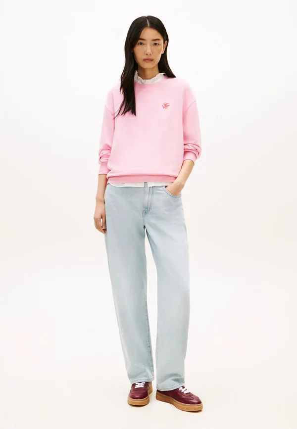 Толстовка с круглым вырезом и вышитым логотипом Tommy Hilfiger, Classic Pink — фото 2