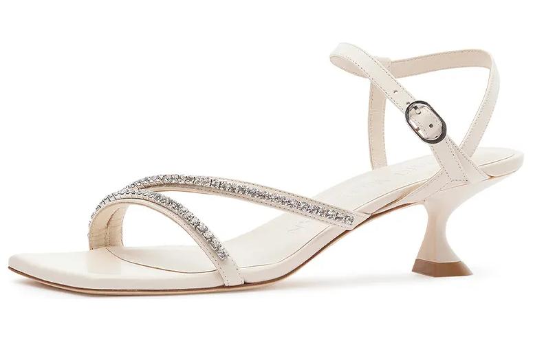 Stuart Weitzman Стюарт Вайцман SW сандалии на одной брючной застежке 5 см женские бежевые, цвет Beige — фото 4