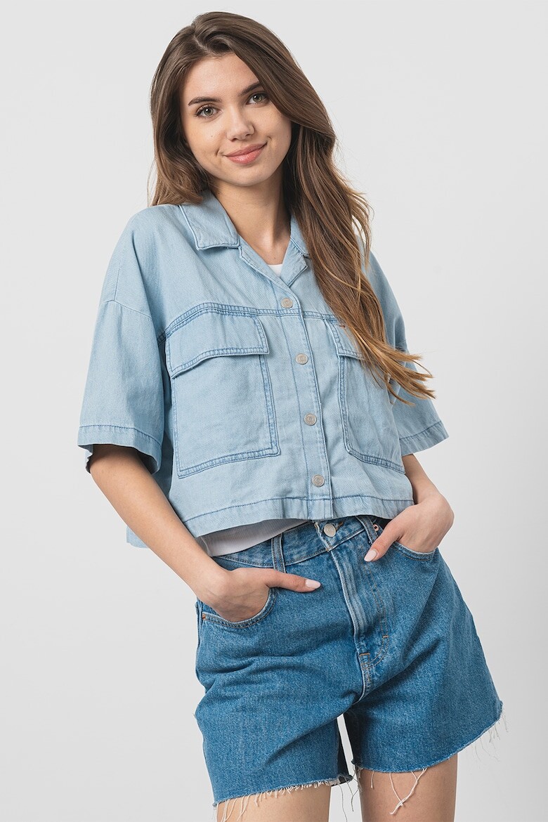 

Короткая джинсовая рубашка Tommy Jeans, синий