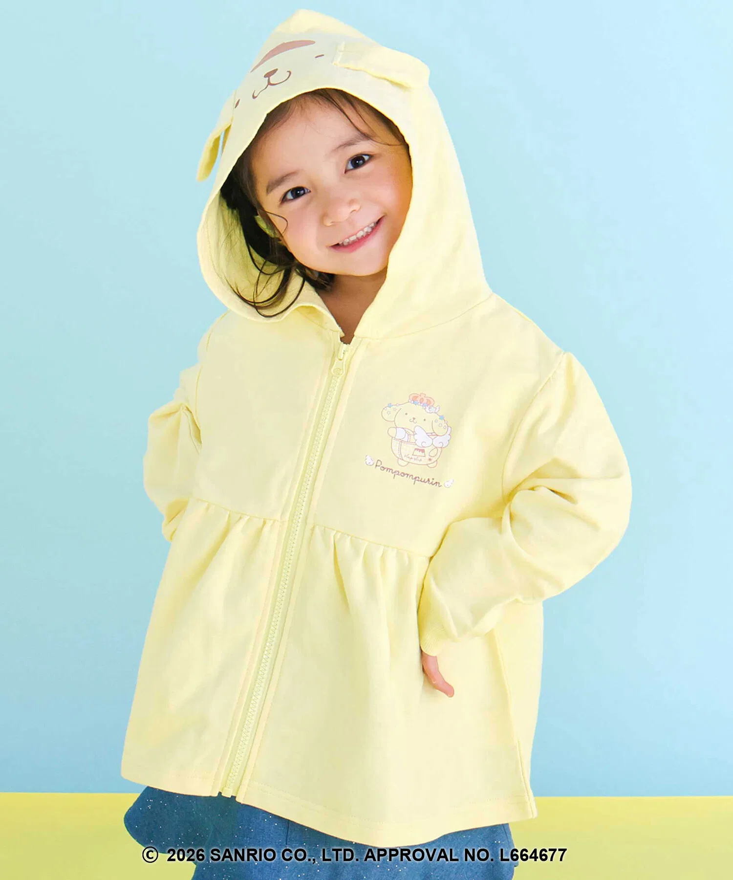 【Cinnamoroll/Pompompurin x SLAPSLIP】Худи с дизайном в виде ушей (90-130 см)