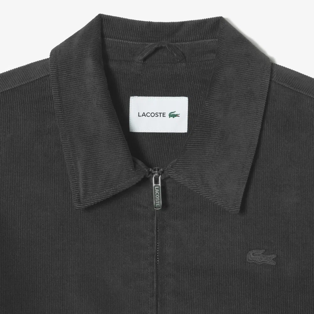Мужской вельветовый жакет-дриззлер серый от Lacoste — фото 2