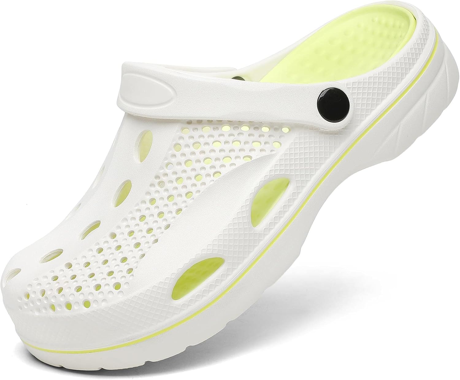 

Мужские и женские сабо SOSOWHLTE с поддержкой свода стопы, садовые туфли, и пляжные шлепанцы с съемной стелькой, белый/зеленый