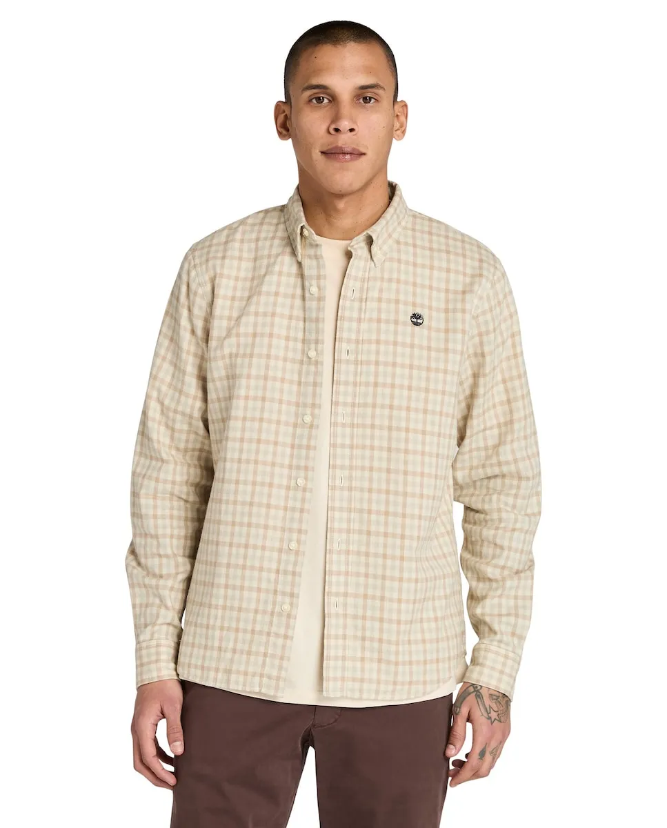 

Мужская клетчатая рубашка с технологией Solucell, облегающего кроя Timberland, бежевый
