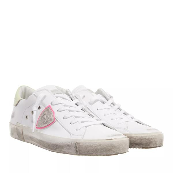 Кроссовки prsx low woman veau croco pop blanc Philippe Model, белый