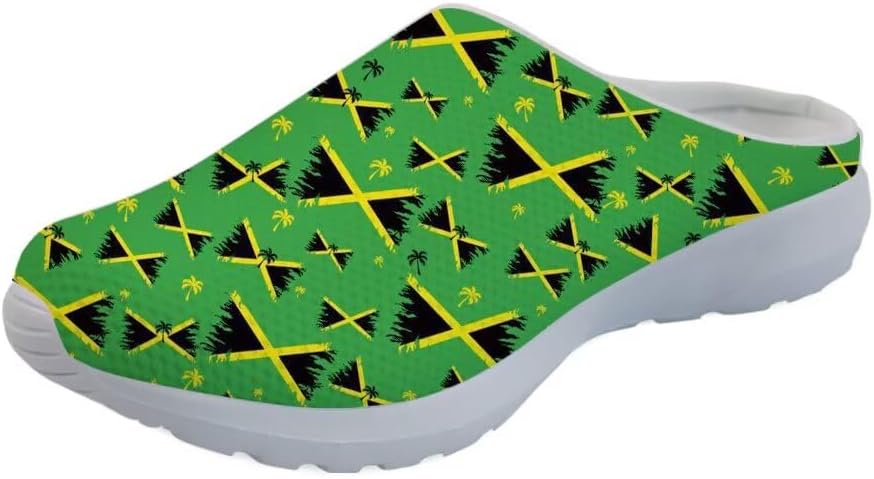 

Кроссовки Forchrinse Red Galaxy Space Mule для женщин и мужчин, с сеткой, легкие, без застежки, для ходьбы, Jamaican Flag