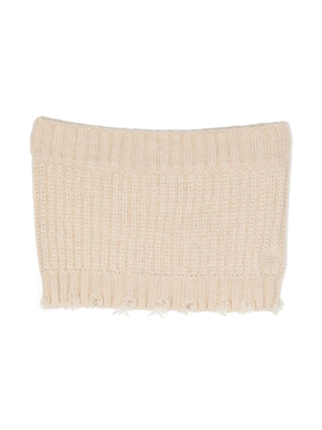 

izzue ribbed-knit frayed tube scarf, нейтральный цвет