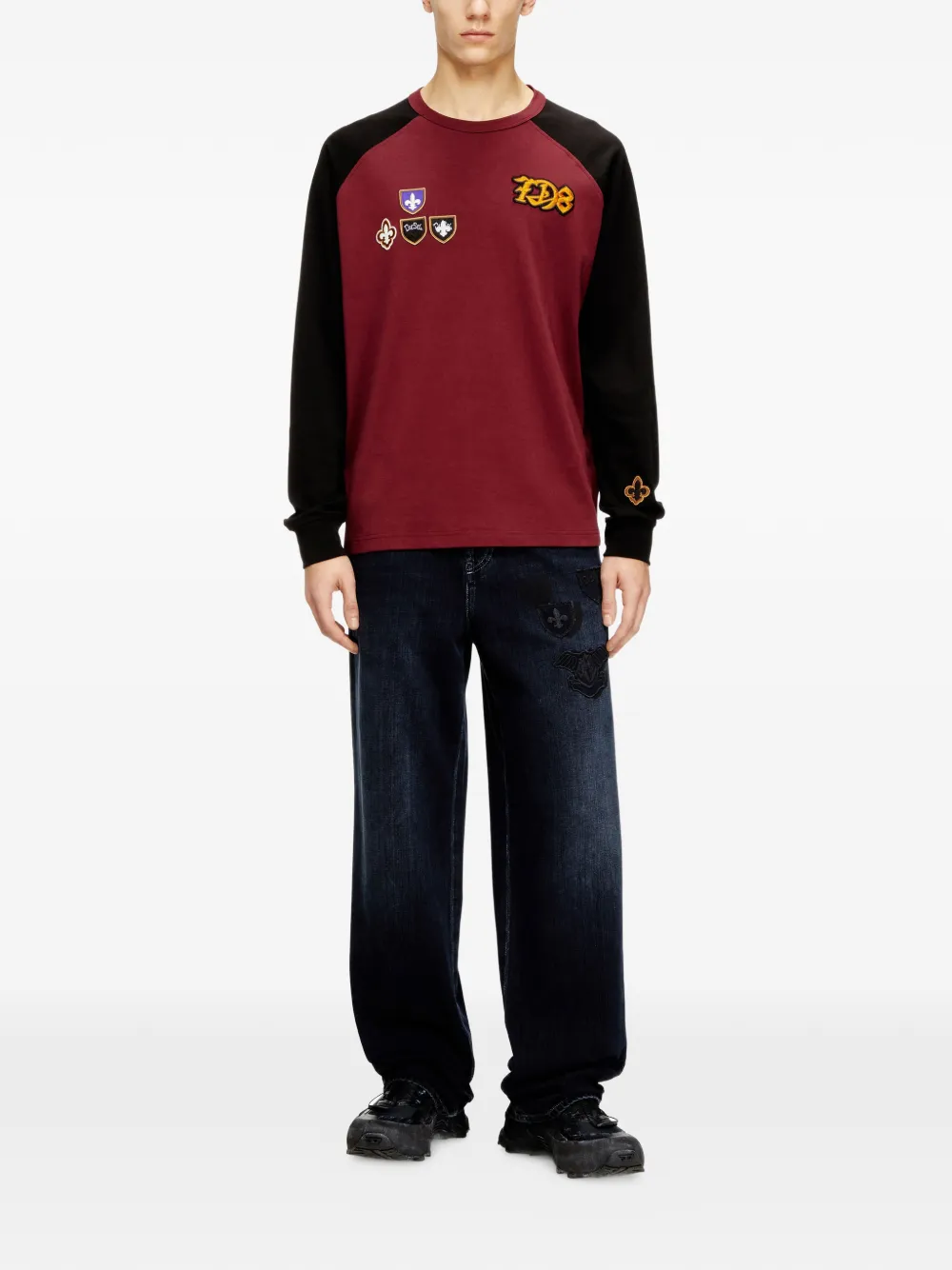 Футболка t-norm-ls-rag-cp с длинными рукавами DIESEL, красный — фото 2