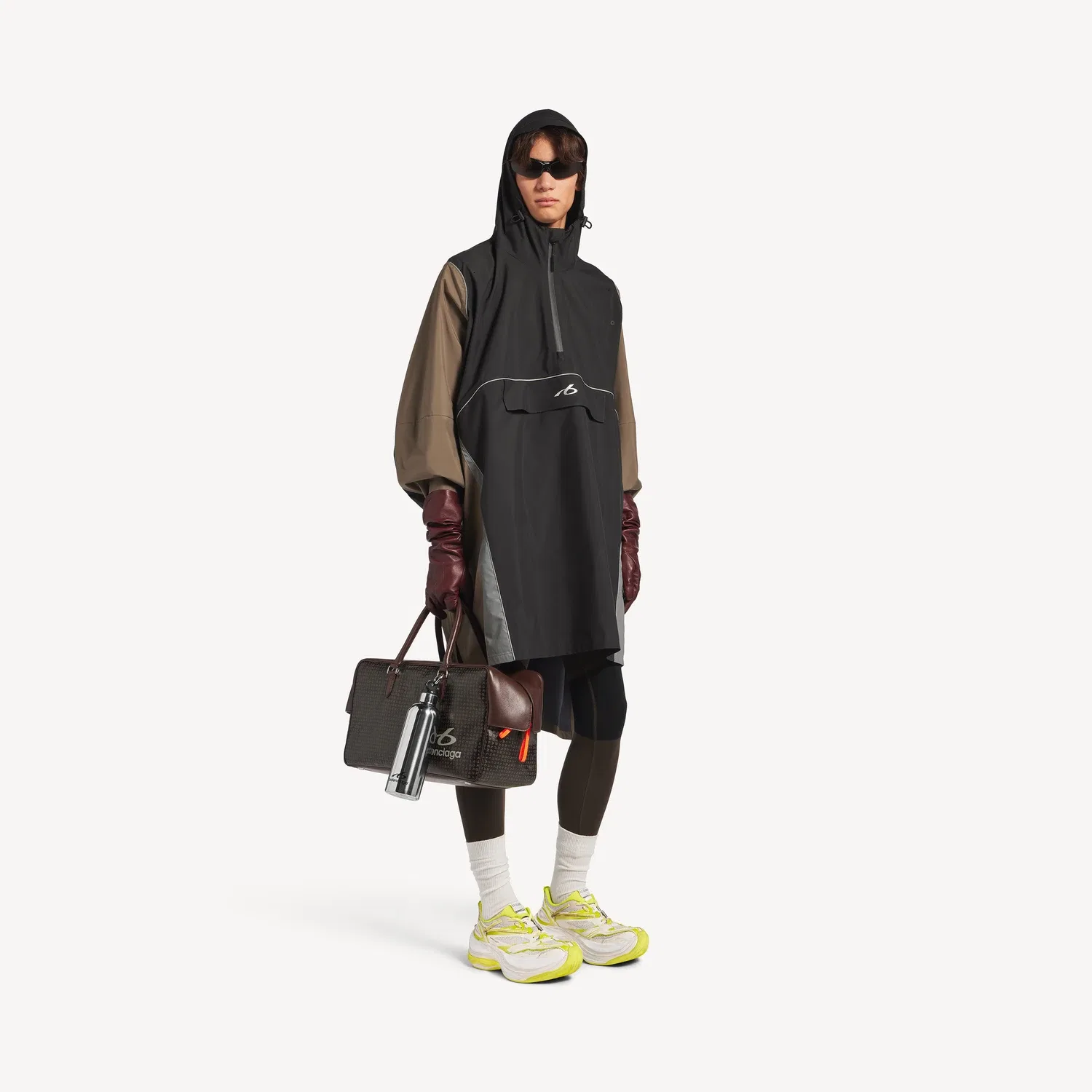 Мужское пончо в стиле теквер, черное Balenciaga — фото 2