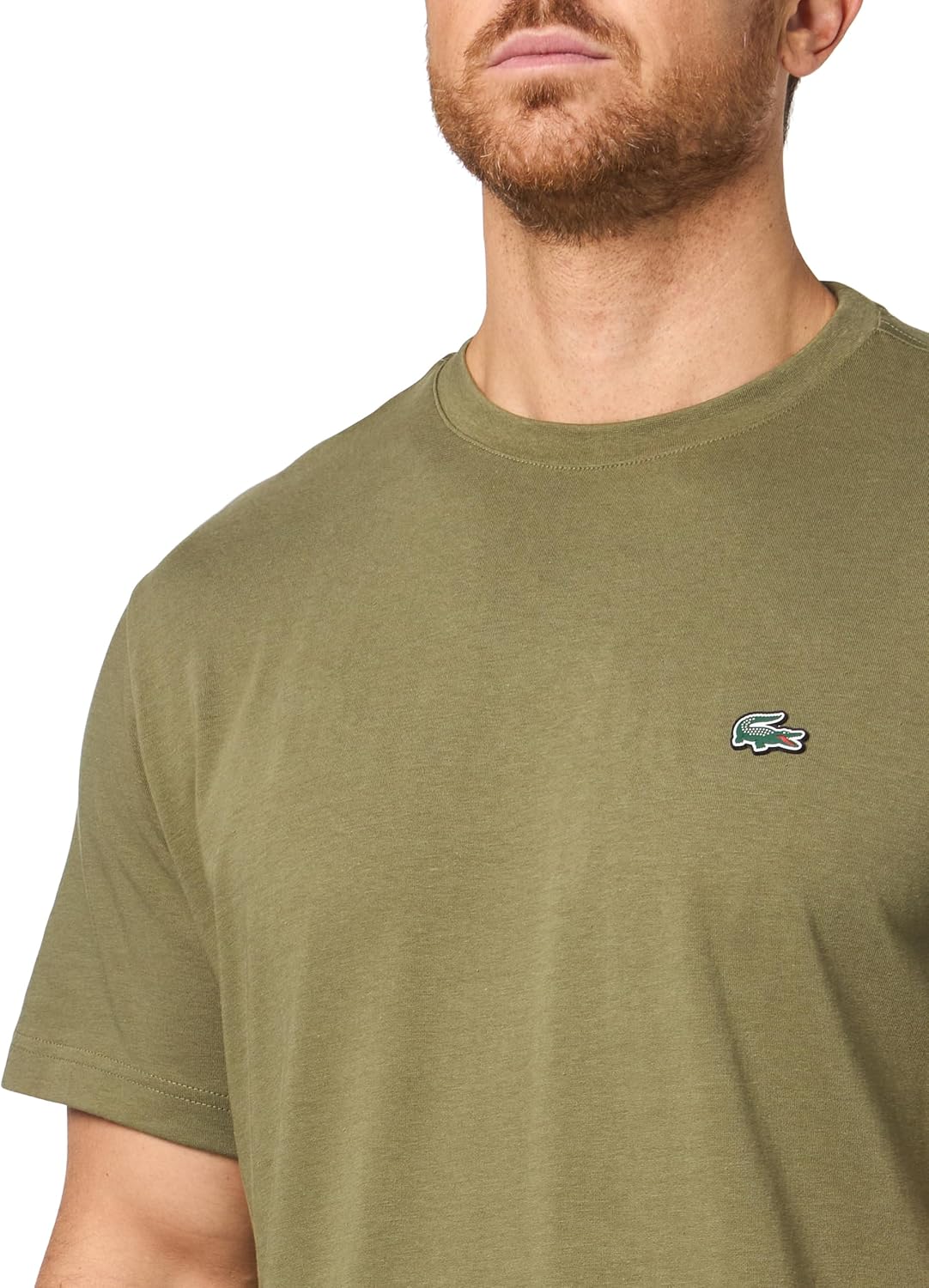 Футболка Lacoste, мужская, с коротким рукавом и круглым вырезом из джерси Pima, цвет Olive — фото 3