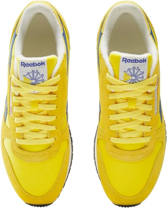Кроссовки Reebok Unisex Adult Classic Leather V1, синий/золотой — фото 3