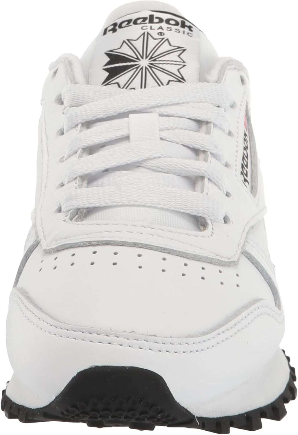 Reebok Классические кожаные кроссовки для взрослых, унисекс V1, белый/черный — фото 2