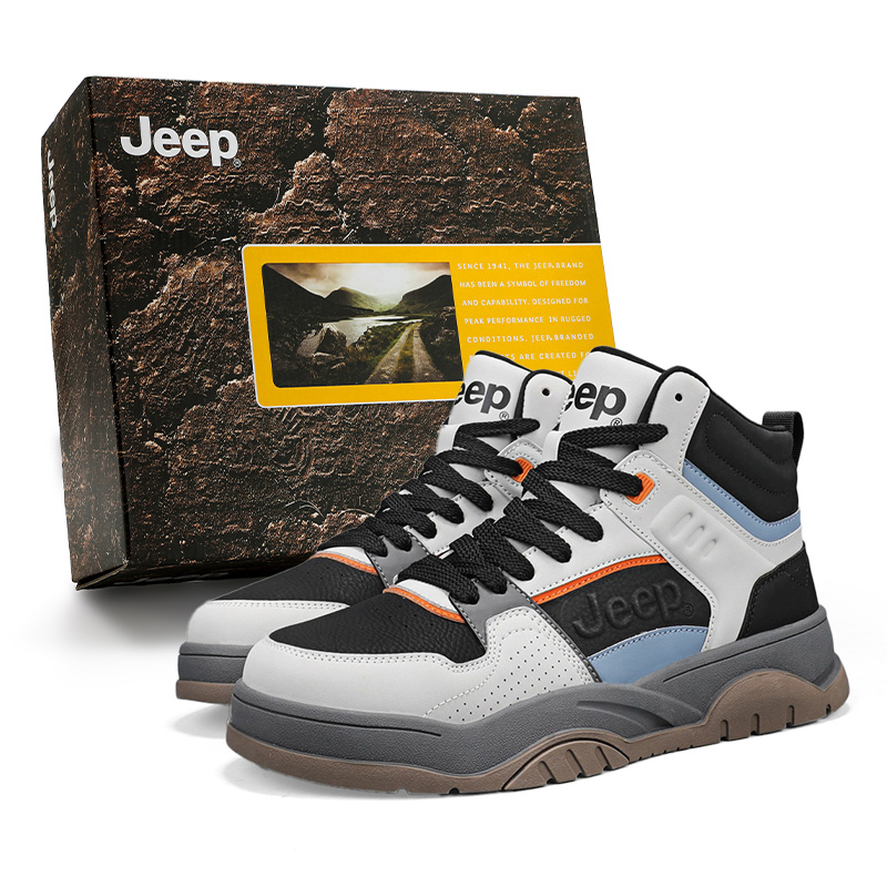 

Абразивостойкие дышащие высокие кроссовки для скейтбординга мужские Jeep, черный серый