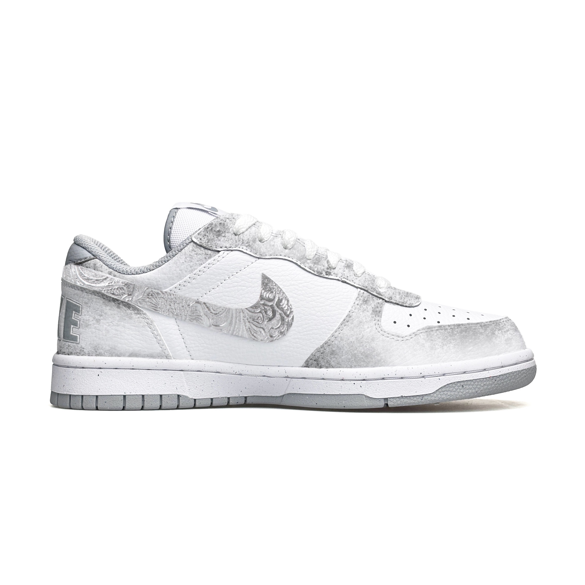Nike Big WAO Устойчивые к истиранию Увеличивающие рост Низкие кроссовки для скейтбординга Мужские Бело-серые — фото 4