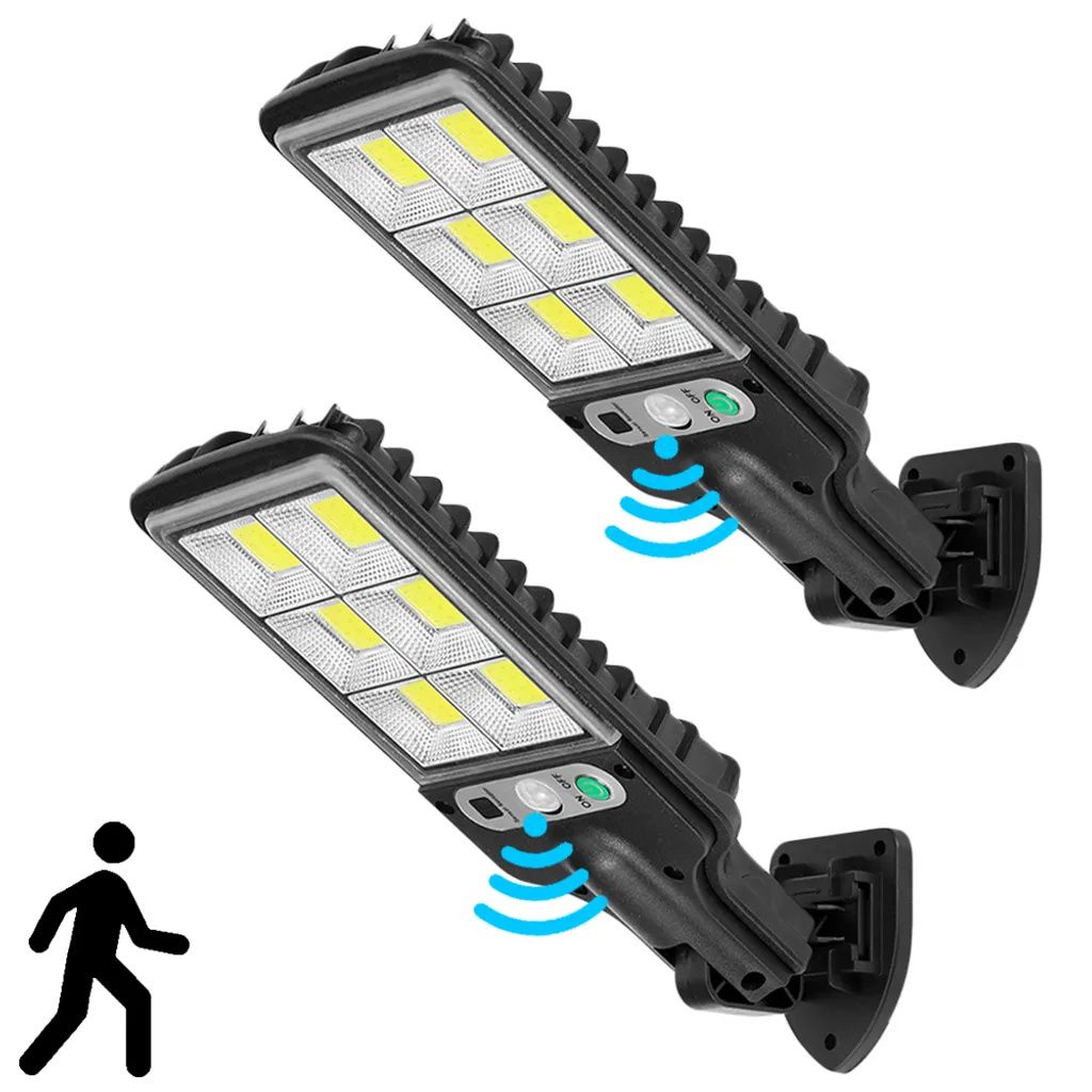 

Пакет из 2 моделей B-72LEDs-LED, солнечные уличные фонари, садовые фонари с датчиком движения, водонепроницаемые уличные садовые солнечные фонари IP65 zodight, черный