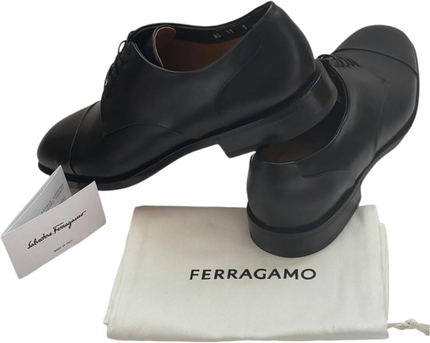 Мужские классические туфли Salvatore Ferragamo Gavino (D/Medium) с черным носком из кожи, дерби оксфорд, формальные и повседневные — фото 2