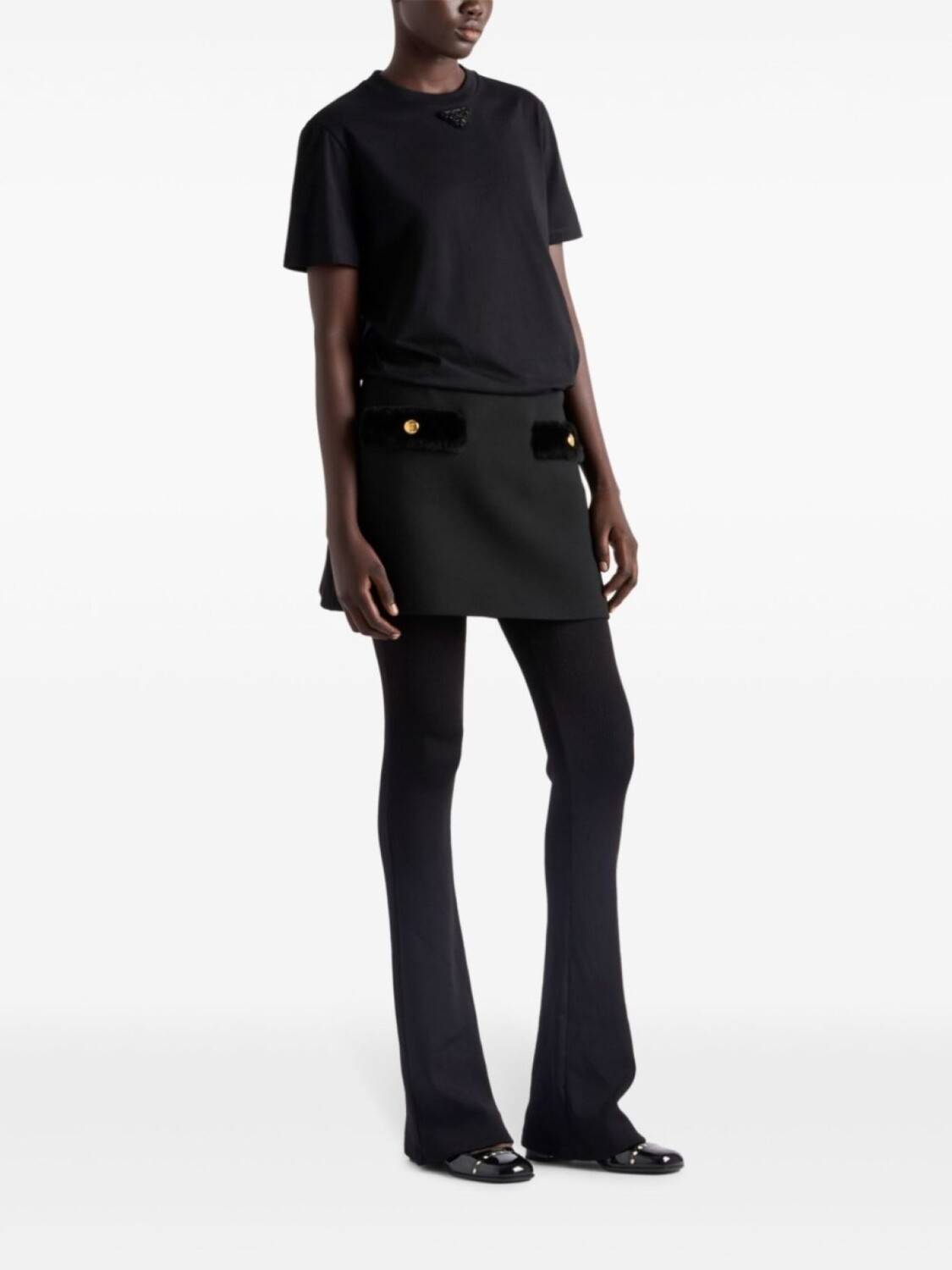 Футболка Prada с вышивкой, черный