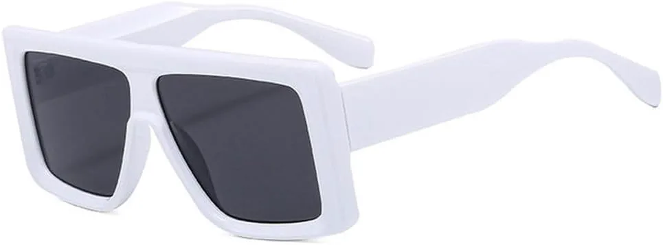 

Модные солнцезащитные очки большого размера для женщин, винтажные очки в крупной оправе для мужчин, солнцезащитные очки с защитой от УФ-излучения UV400 TVTBBVV, White