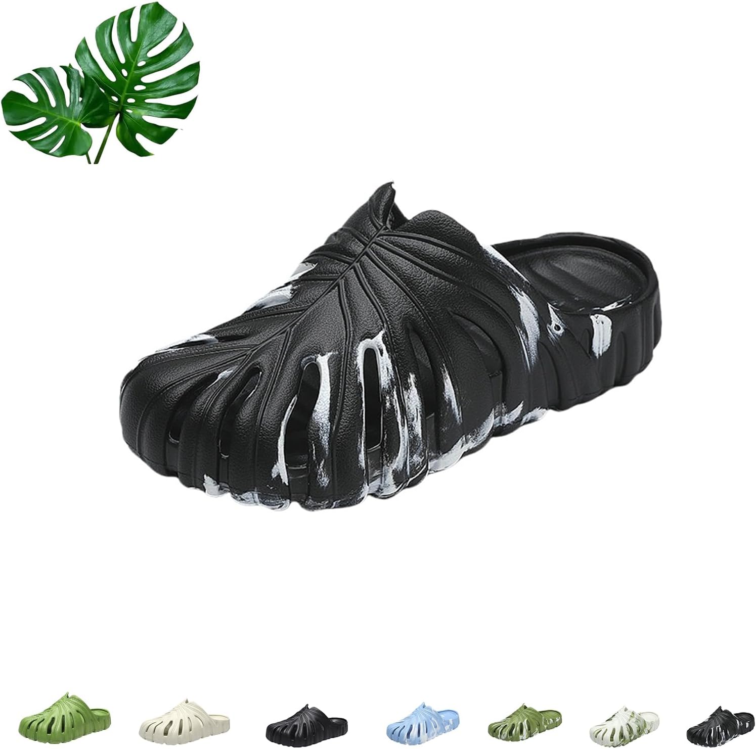 

Тапочки Monstera, мягкие, с нескользящей подошвой, дышащие для пляжа, разноцветные обувь Monstera, толстая подошва, унисекс для дома и улицы Generic