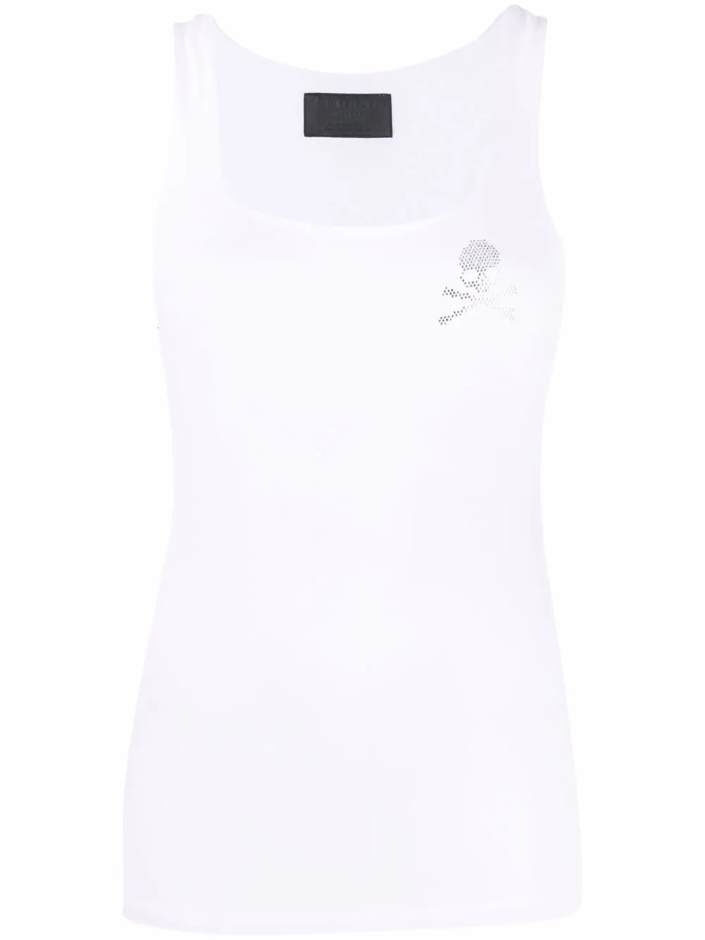 

Топ с декором Skull из стразов Philipp Plein, белый