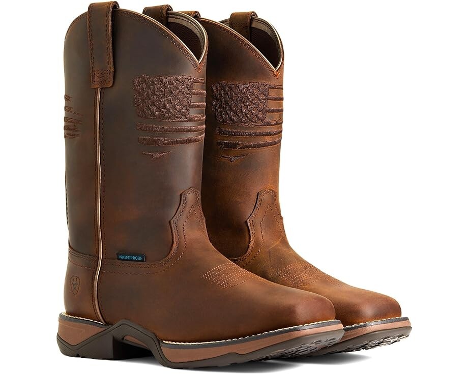 

Ботинки Ariat Anthem Patriot Waterproof Composite Toe Work Boot, цвет Distressed Brown