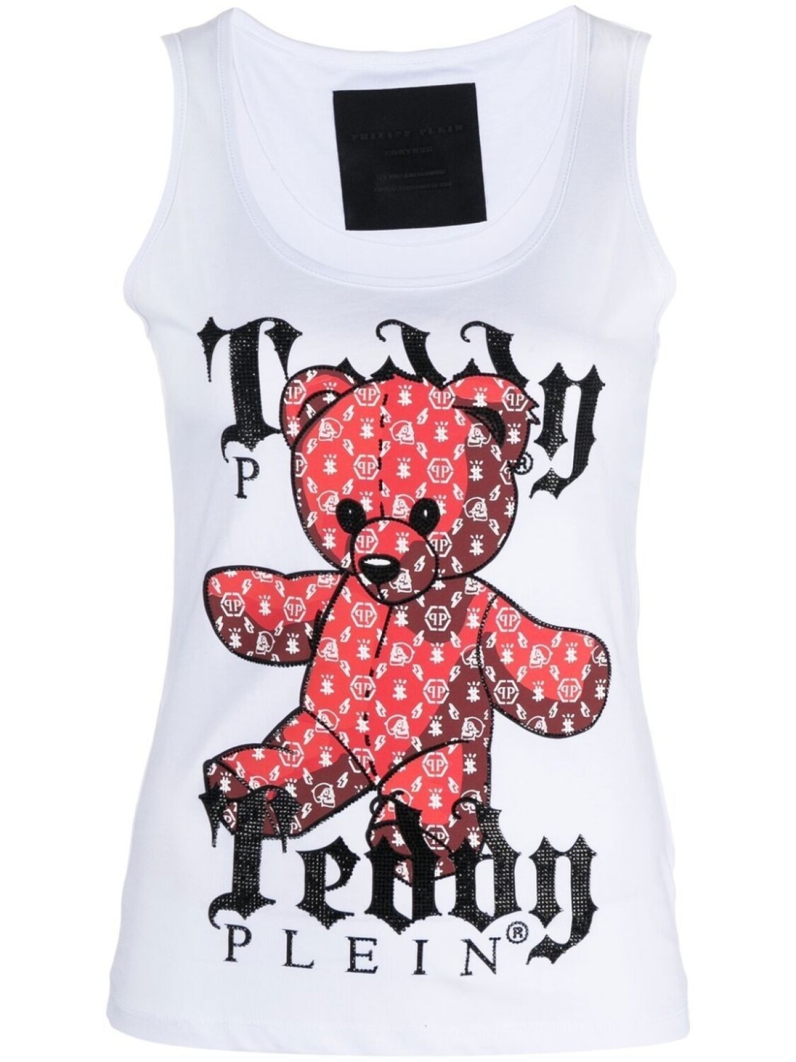 

Philipp Plein топ Teddy Plein без рукавов, белый