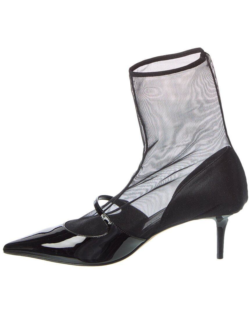 Ботильоны Jimmy Choo Carolyn AB 60 из кожи и сетки, черный — фото 2