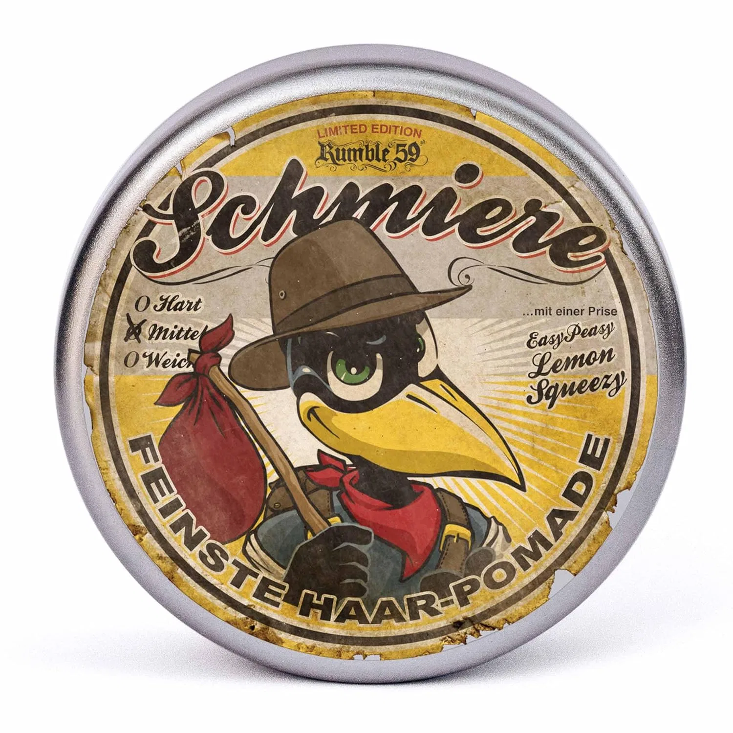 Мужская помада для волос Rumble59 Schmiere Greasy Lemon, 140 мл, средней фиксации Schmiere Feinste Haar-Pomade
