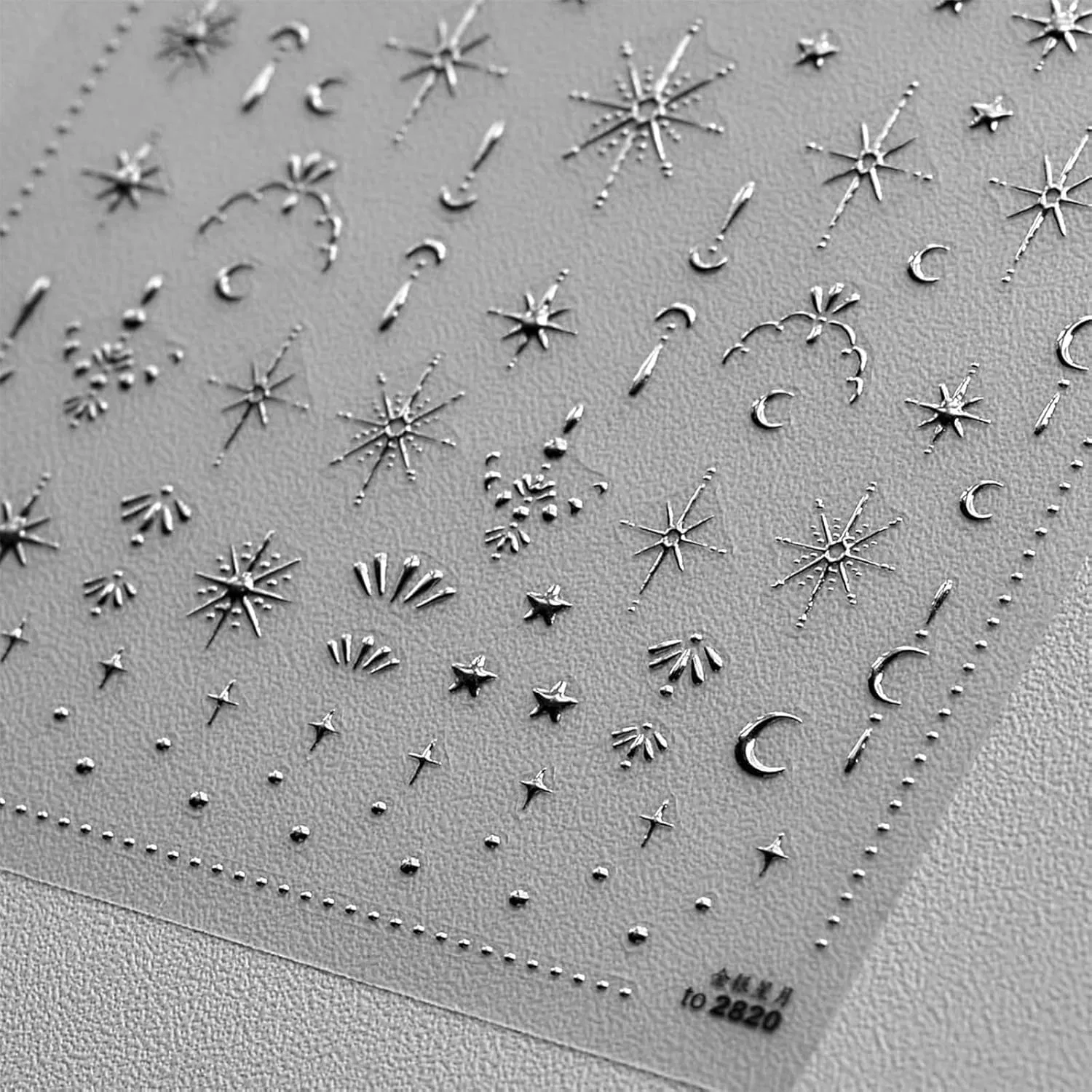 Наклейки для ногтей Shimmerz Moon Star 3D серебристые Shimmerz — фото 3