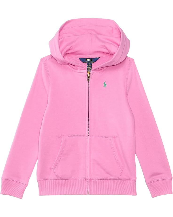 

Худи Polo Ralph Lauren Kids French Terry Full-Zip Hoodie, цвет Laguna Pink W/ Plato Green