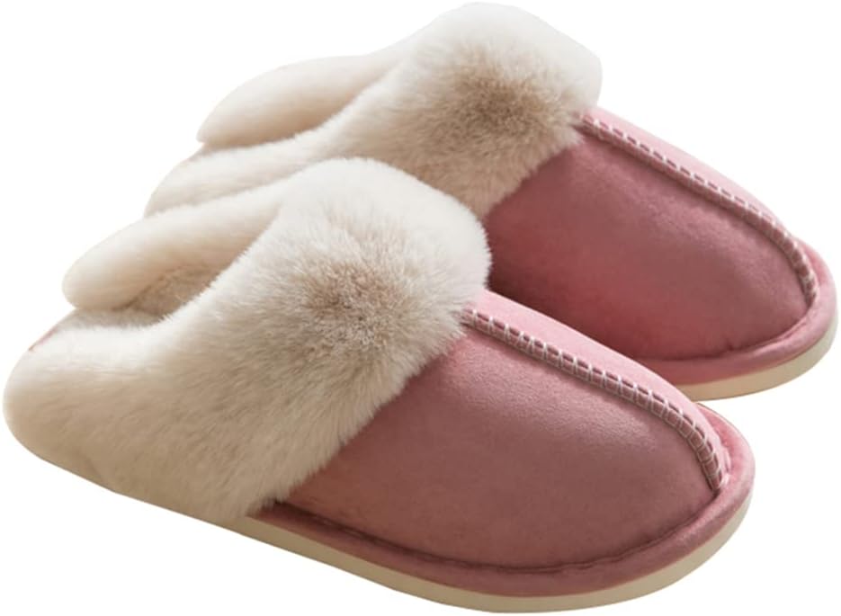 

Домашние тапочки Rojeam Winter, теплые, для использования в помещении и на улице, с антискользящей подошвой, унисекс для мужчин и женщин, розовый