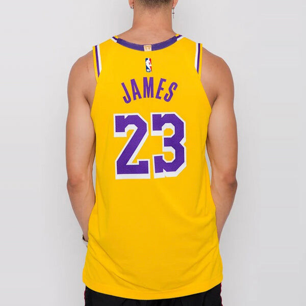 Майка Nike NBA AU Player Edition lakers LeBron James Connected Jersey Sports Basketball Yellow, желтый — фото 4