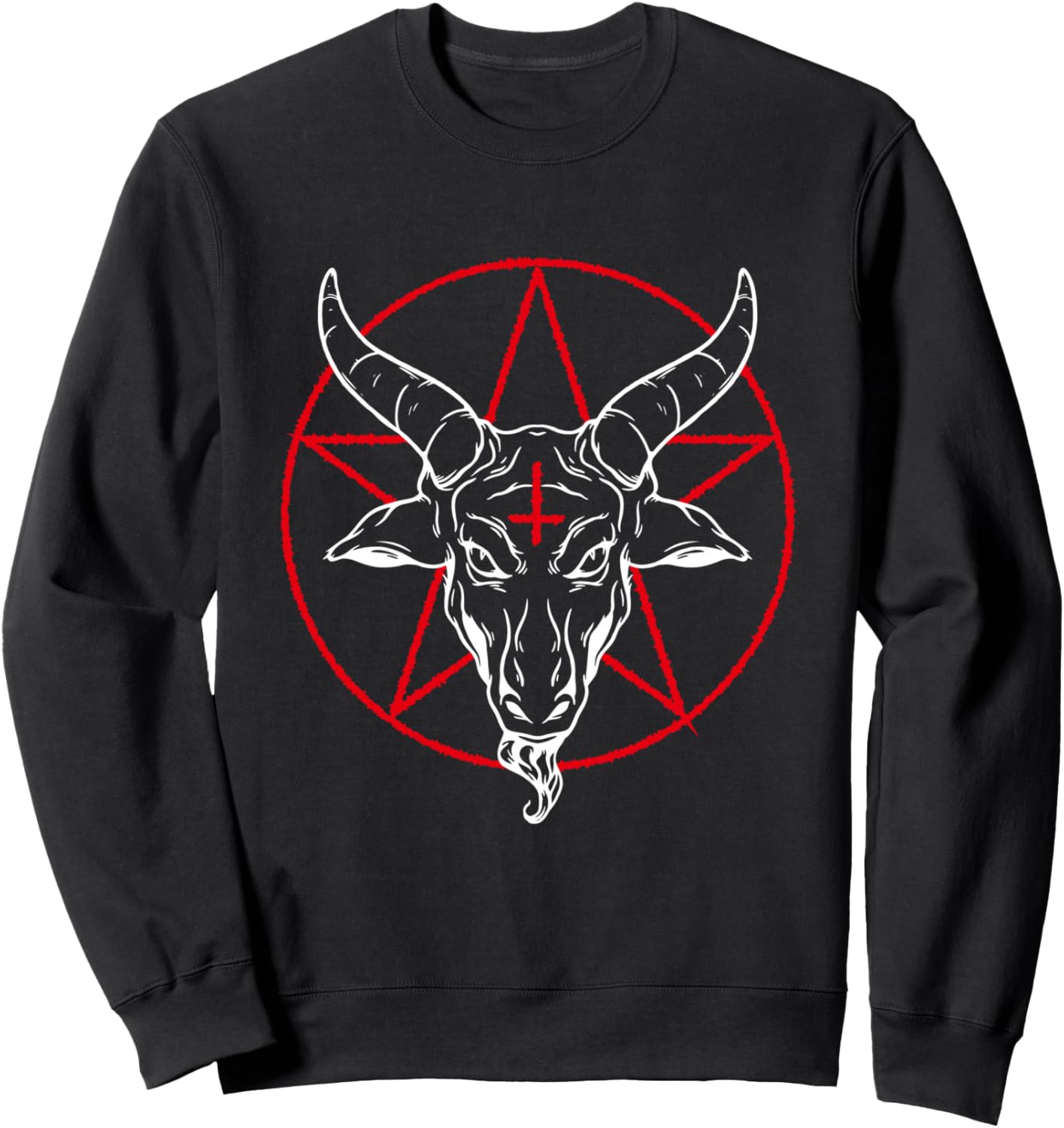 

Толстовка с изображением козла Бафомета и пентаграммы дьявола Baphomet Satan Devil Black Magic Goth Gift, черный