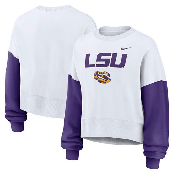 

Женский белый оверсайз укороченный свитшот lsu tigers color-block Nike