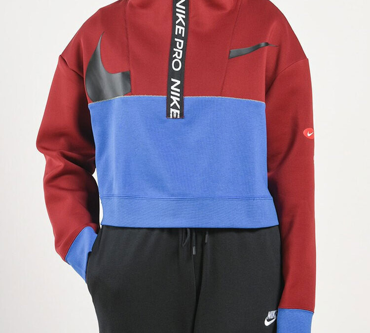 Толстовка Dri-Fit женская красновато-синяя Nike, красный/синий — фото 3