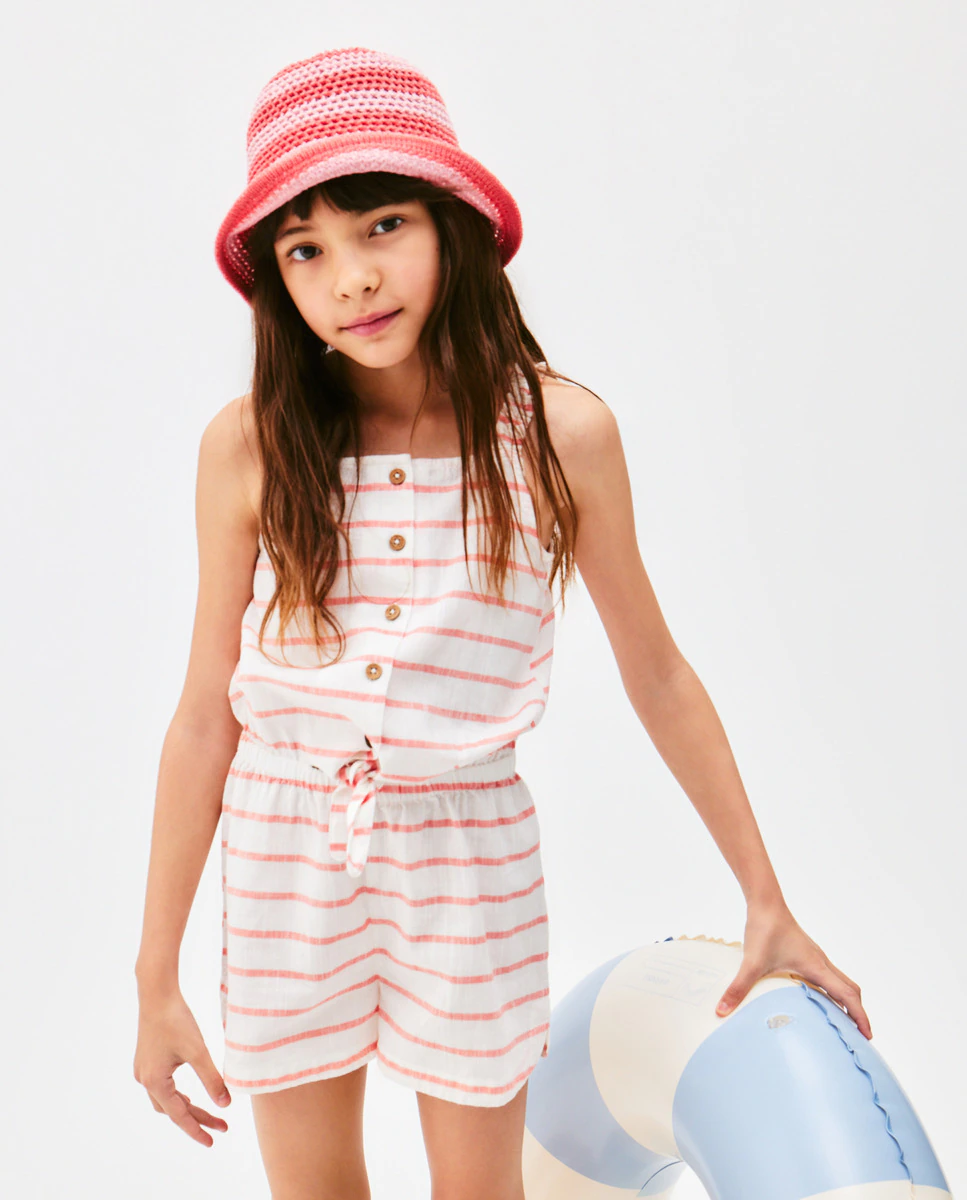 

Короткий комбинезон для девочки с узлом Kids El Corte Inglés, красный