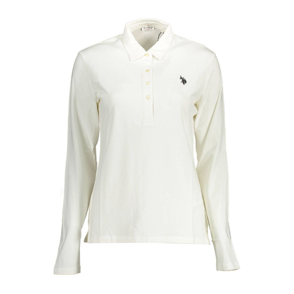 

Белая хлопковая женская рубашка поло U.S. Polo Assn.