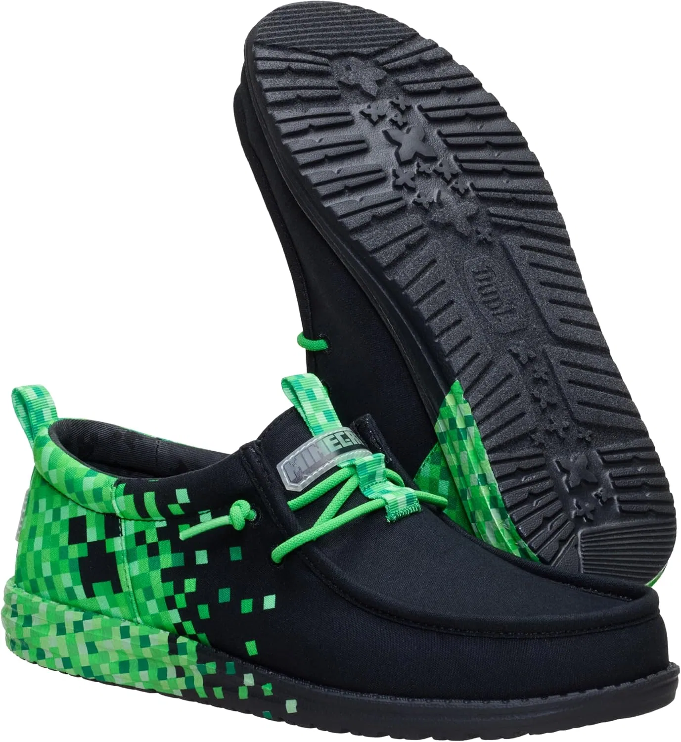 Лоферы с подсветкой HEYDUDE, Black/Green Glow — фото 4