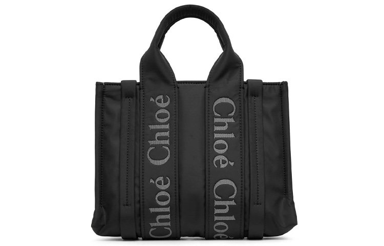

Chloé Chloe Woody Nylon Tote Bag, шоппер, сумка через плечо, кроссбоди, маленькая женская сумка черная