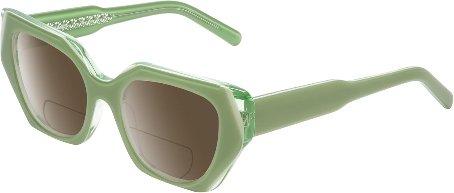 

Женские поляризованные бифокальные солнцезащитные очки Cryptodira для чтения, с защитой от УФ-излучения, для спорта и вождения. Тонированные Reptile, 3-tone Green Crystal/Polarized Amber Brown